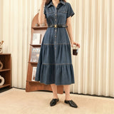 No odor slim denim dress