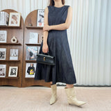 Non-odorous heavy-duty car stitching slim-fit denim dress