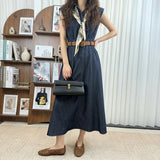 No odor silver onion denim dress