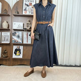 No odor silver onion denim dress