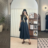 No odor silver onion denim dress