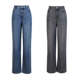No odor full diamond silk denim straight-leg wide-leg pants