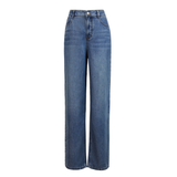 No odor full diamond silk denim straight-leg wide-leg pants