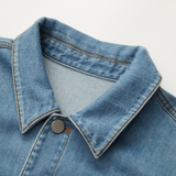 No odor belt denim shirt dress / the slit design shows too much aura Water-washed gradient denim maxi dress