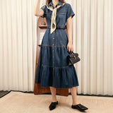 No odor slim denim dress
