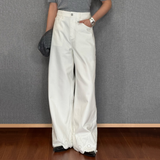 Odorless 100% cotton white embroidered straight-leg jeans