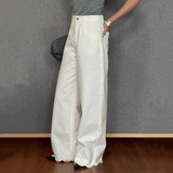 Odorless 100% cotton white embroidered straight-leg jeans