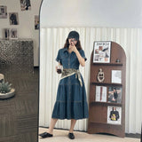 No odor slim denim dress