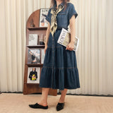 No odor slim denim dress