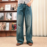 Non-odorous raw edge waistband jeans