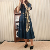 No odor slim denim dress
